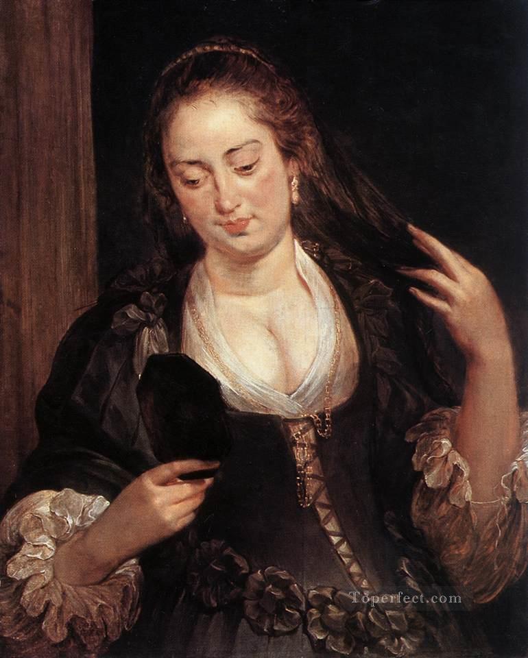 Woman with a Mirror Baroque Peter Paul Rubens Oil Paintings
